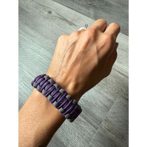 Paracord Bracelet NEW Unisex Handmade USA Purple Gray Sporty Comfy